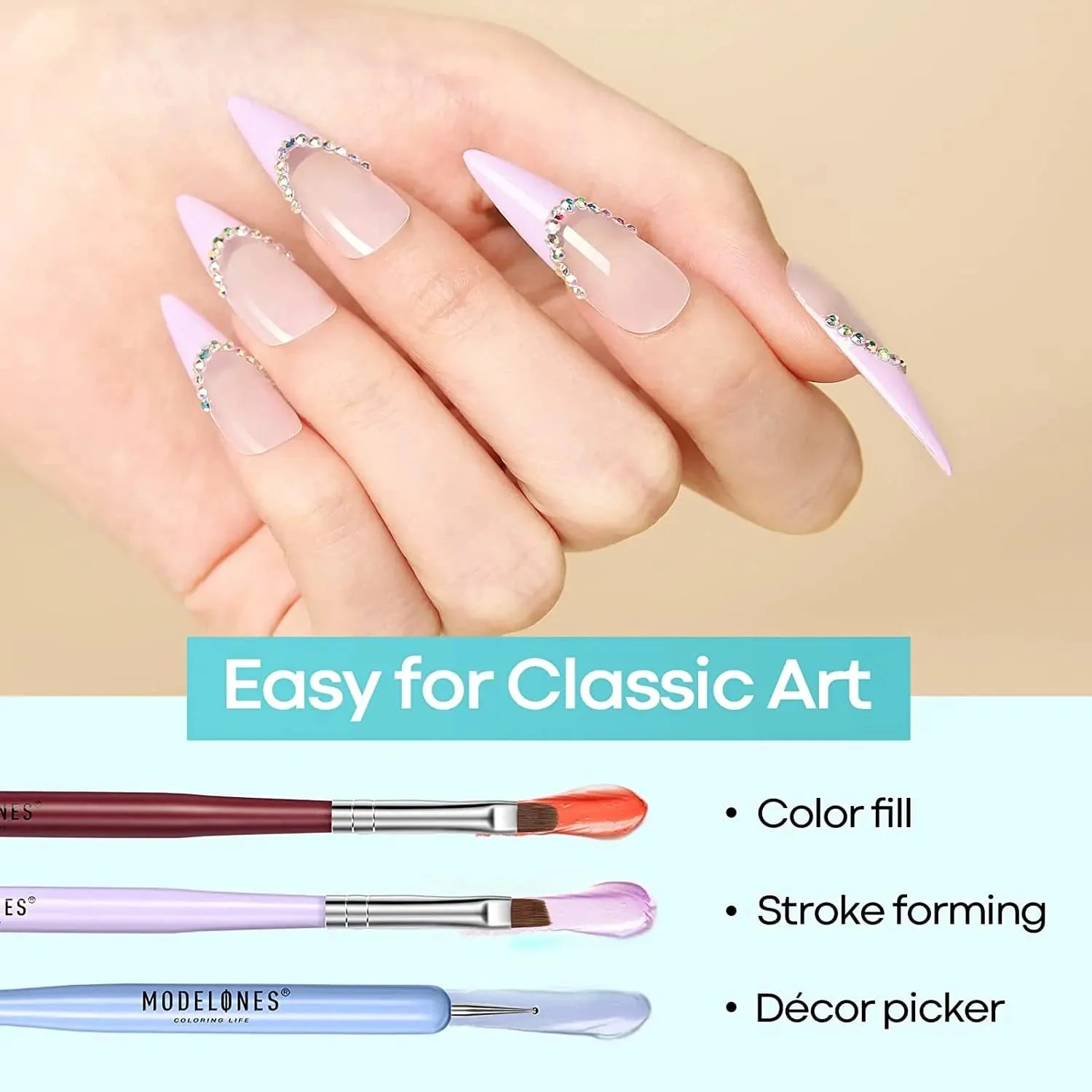 6Pcs Nail Art Liner Brushes Set - Image 4