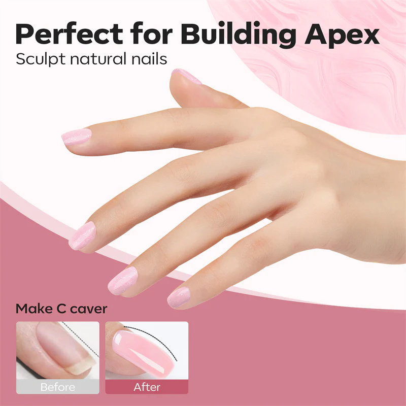 Nude Pink Glitter Builder Gel 15ml - Image 4